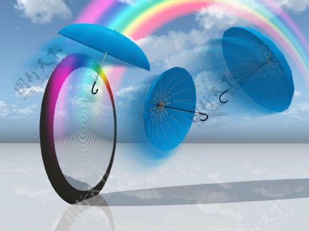彩虹伞创意图