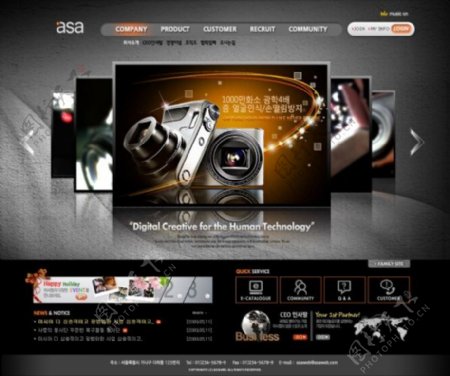 照相机等数码产品网页PSD