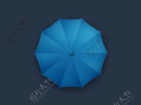 老式郁蓝雨伞