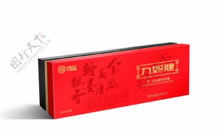 中国风药品亚麻酸软胶囊保健品包装设计