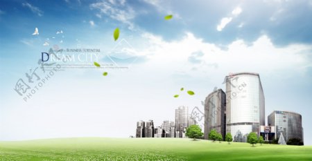 自然生态能源绿化城市海报