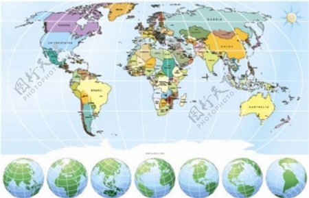 彩色世界地图图片