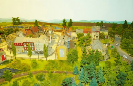 天然景观城市小区模型图片