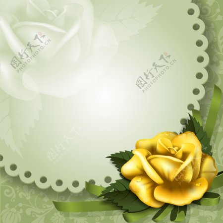 金色玫瑰装饰边框