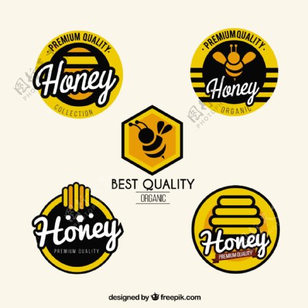 蜂蜜徽章设计素材