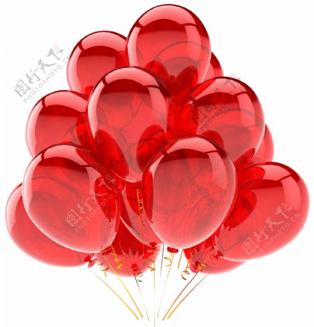 红色透明气球图片