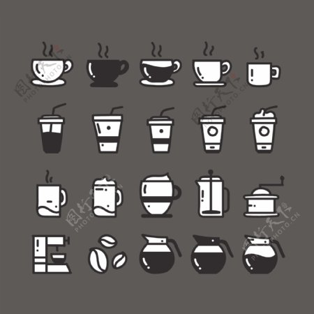创意咖啡元素图标集