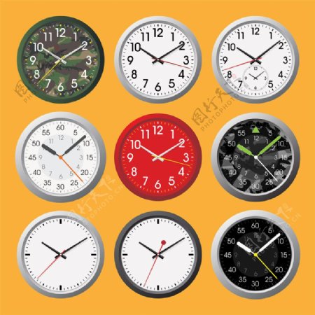 时钟钟表设计矢量素材