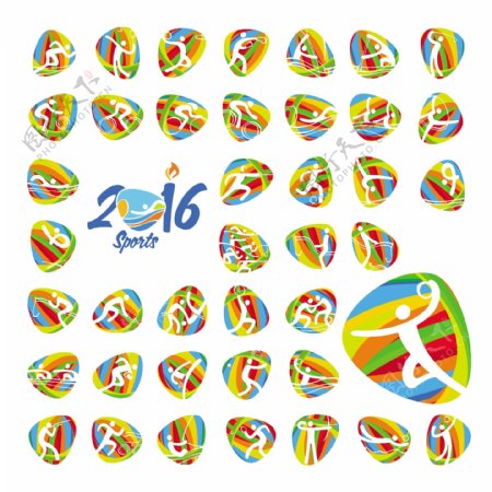 里约2016奥运会夏季体育图标集