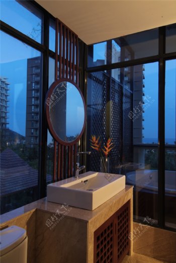 新中式家居室内阳台装修效果图
