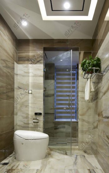 室内浴室一角装饰效果设计图