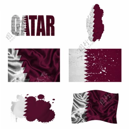 卡塔尔国旗地图