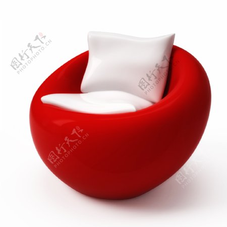 红色圆形沙发效果图图片