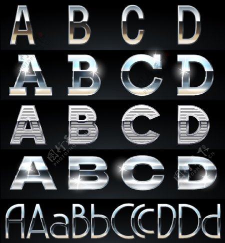 金属质感样式字体