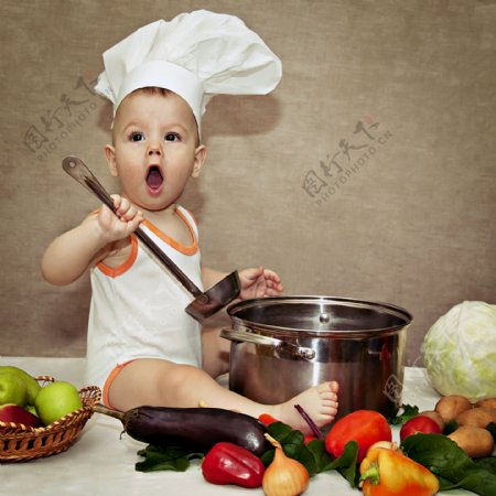 可爱的小厨师图片