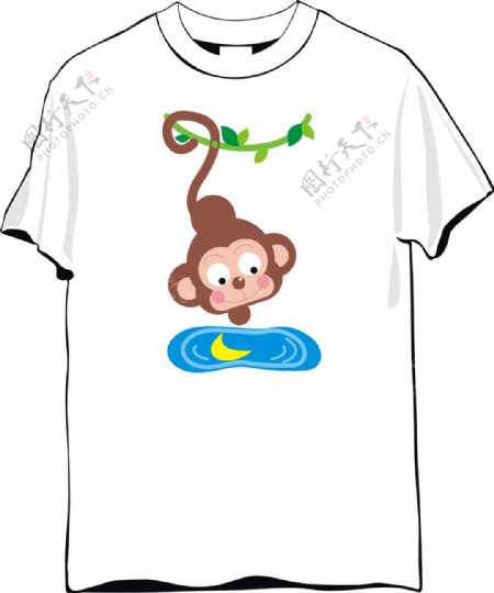 猴子白色T恤