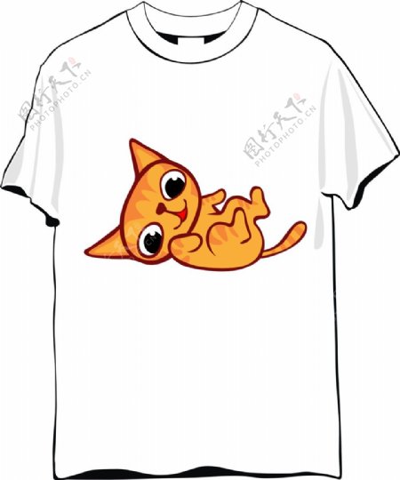 开心猫可爱T恤