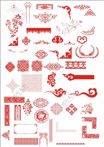中国传统古典花纹设计PSD分层素材下载