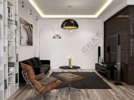 欧式风格小型客厅装修效果图