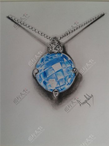 蓝色钻石珠宝图片设计