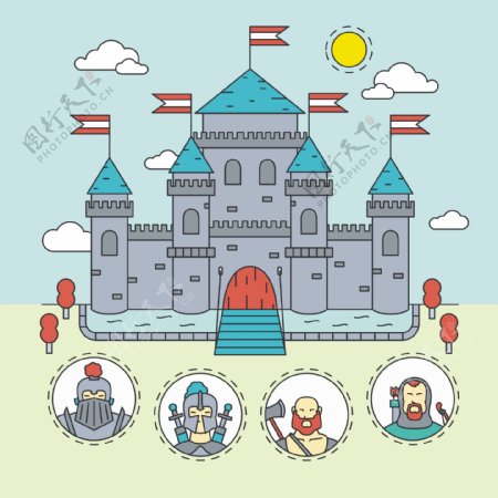 与勇士的中世纪城堡