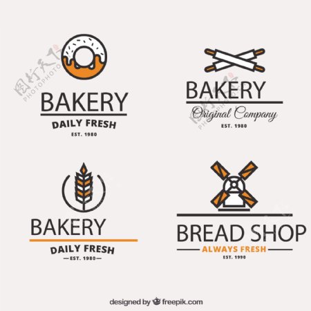 复古的面包店的标志