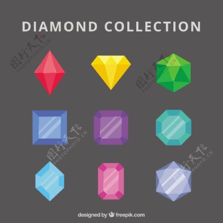 钻石和彩色祖母绿的收藏