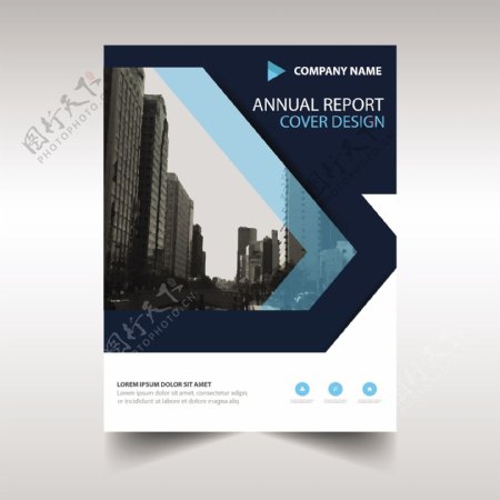 深蓝创意年度报告书封面模板