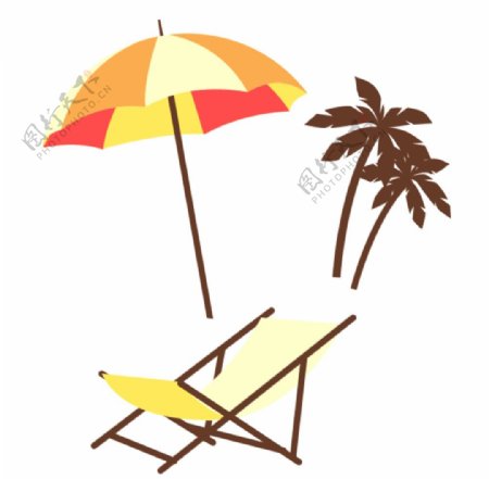 遮阳伞椰子树