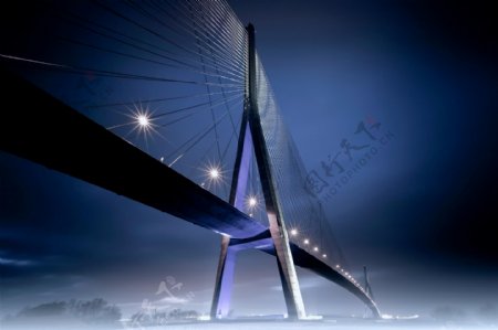 高清大桥夜景图片
