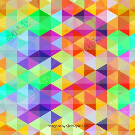 彩色三角形组合背景图片