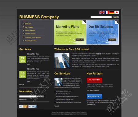 黑色商业网站企业模版