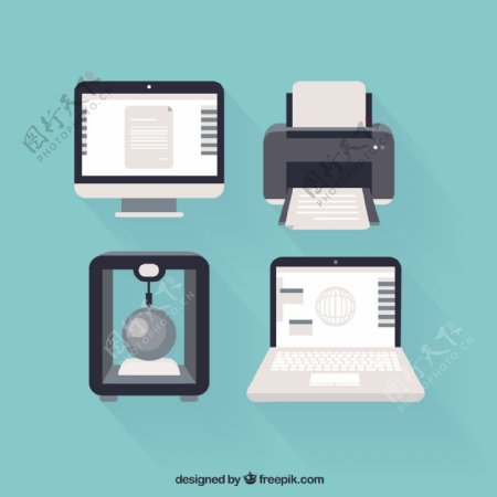 计算机和打印机图标