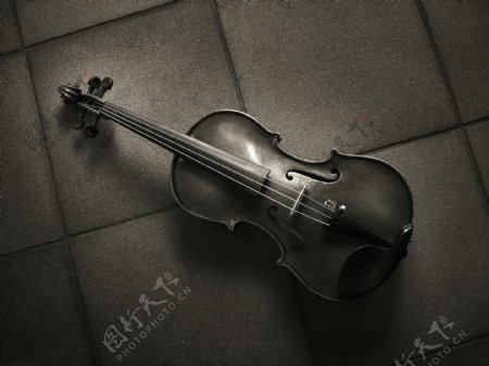 黑暗中的小提琴图片