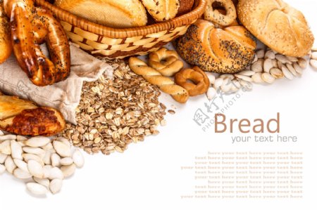 面包燕麦和面食图片