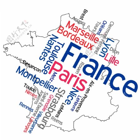 创意法国地图
