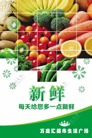 超市蔬菜水果门窗海报