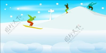 雪地滑雪