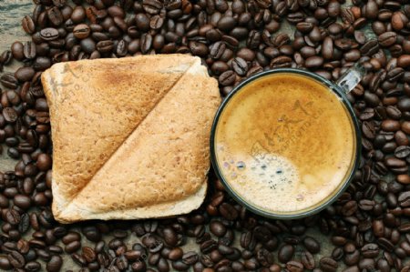早餐面包与咖啡图片