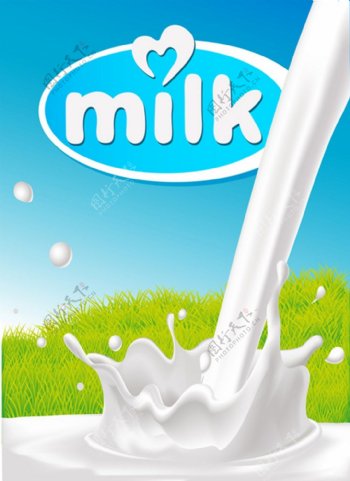 纯天然牛奶背景图