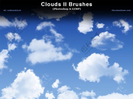 高清真实的云彩云朵Photoshop笔刷素材下载