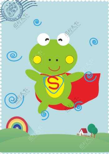 青蛙超人邮票