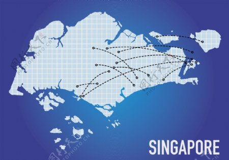 新加坡地图背景