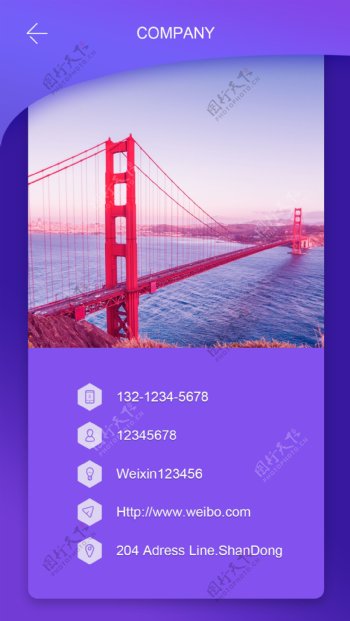 紫色圆弧形地址信息