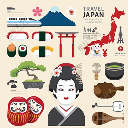 旅游图标日本图片