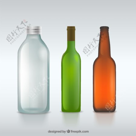3款精美酒瓶设计矢量图