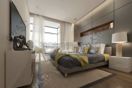 欧式卧室空间3D模型素材max