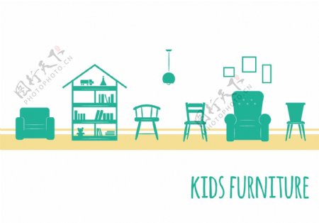 儿童家具的图标