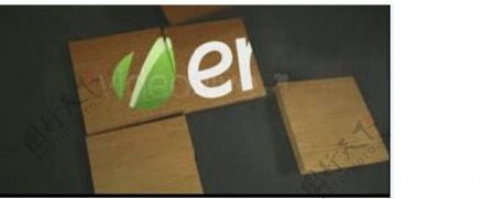 木板掉落拼成logo的AE模板三种材质