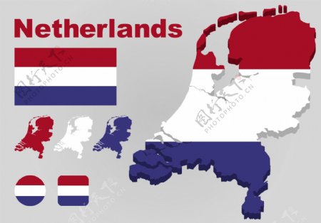 荷兰地图矢量